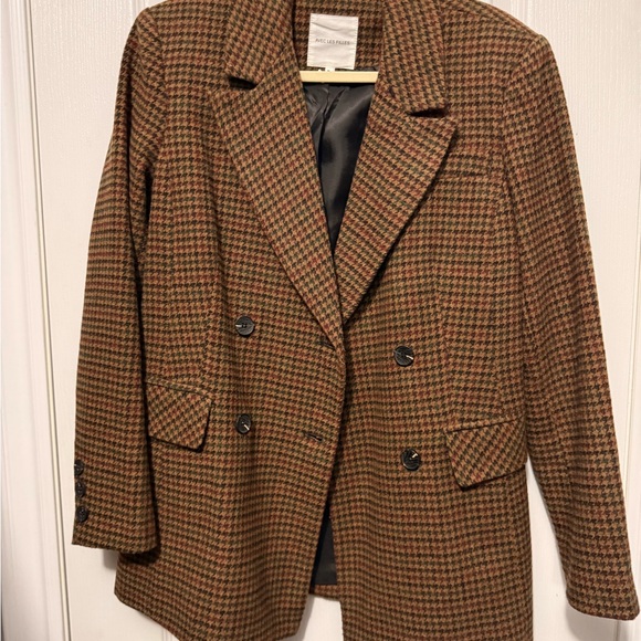 Avec Les Filles Jackets & Blazers - Avec Les Filles Brown Houndstooth Blazer
